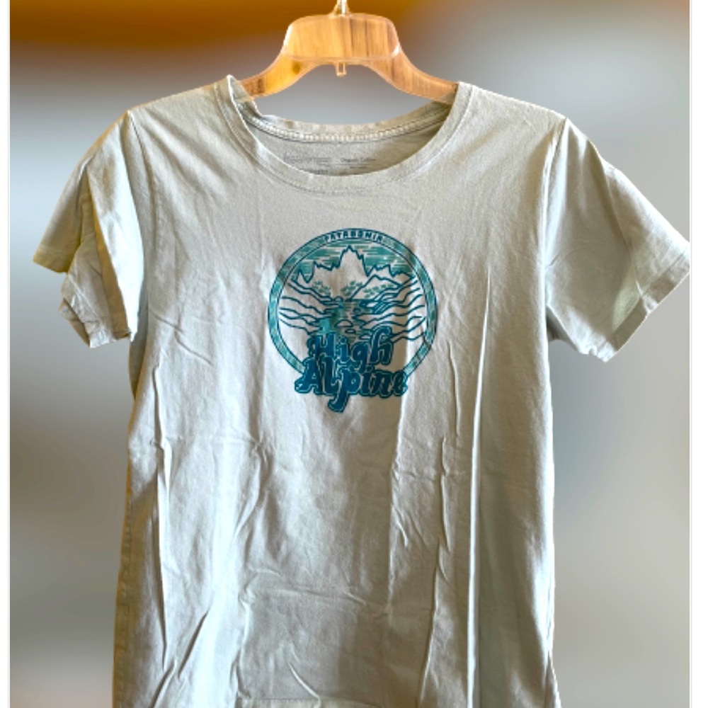 Patagonia High Alpine‎ light green graphic T-shirt